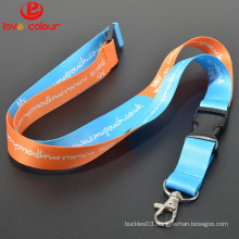 Polyester printing logo custom detachable lanyard with safety buckles